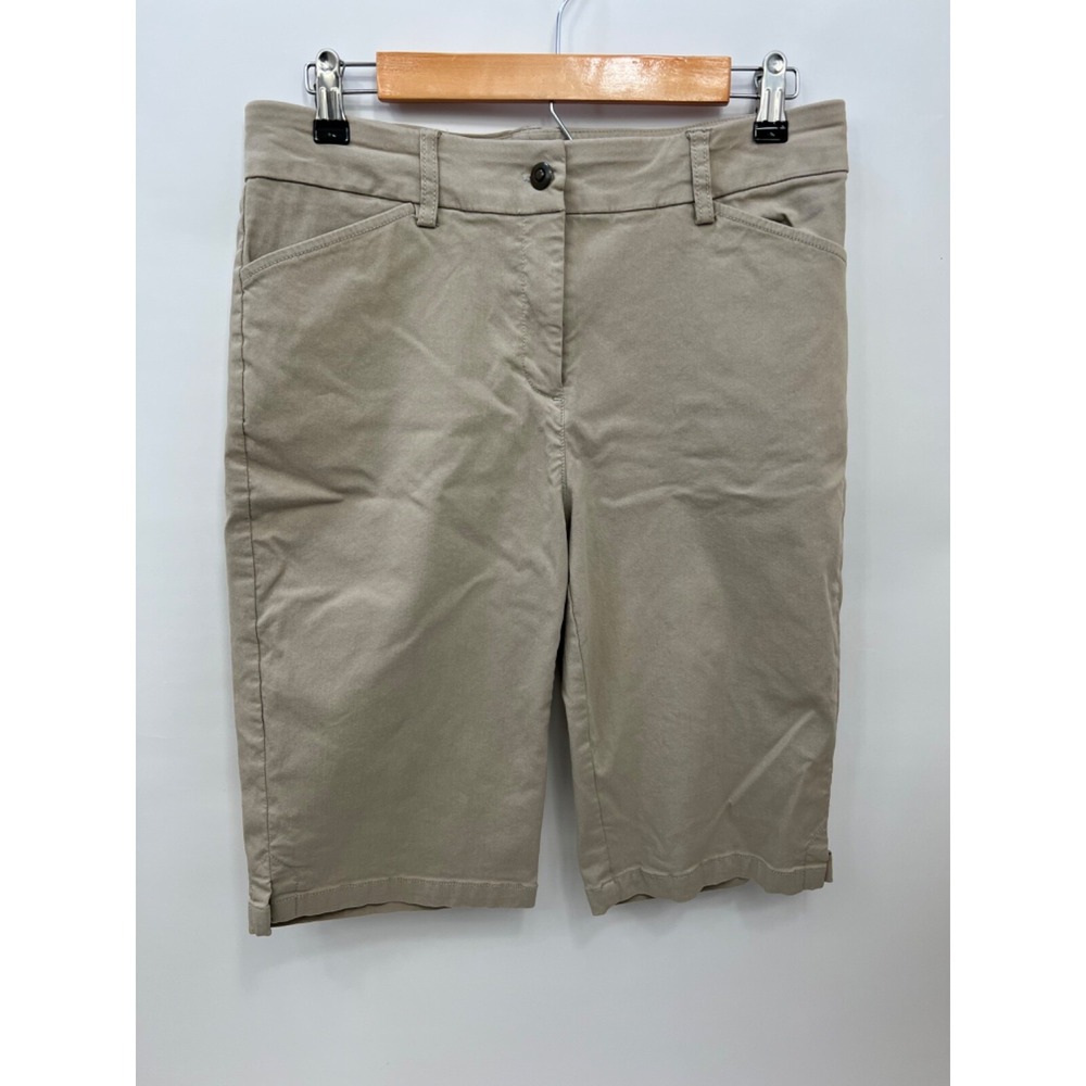 Ruby Rd Khaki‎ Beige Short Cropped Capri Pants Womens Size 10